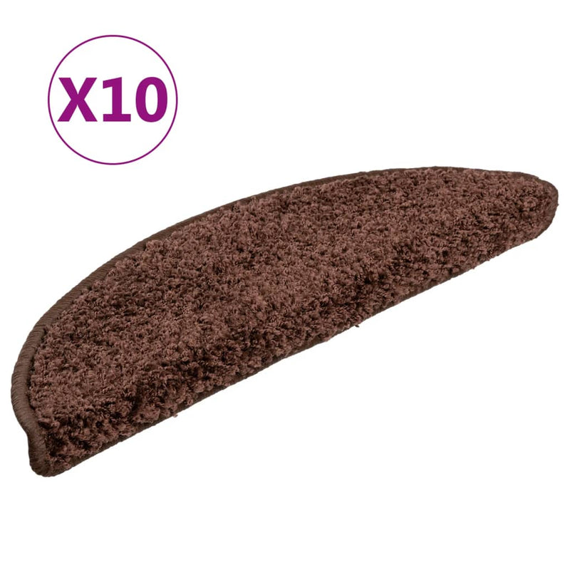 Load image into Gallery viewer, Vidaxl trapmatten 10 st 56x17x3 cm bruin halfrond
