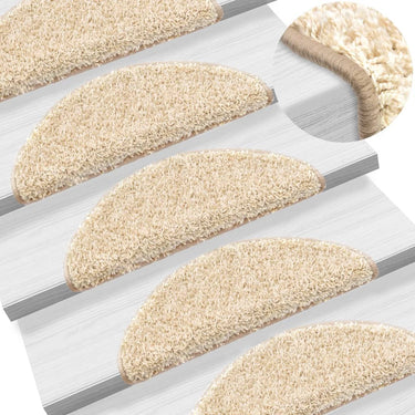 Vidaxl trapmatten 10 st 56x17x3 cm crème halfrond