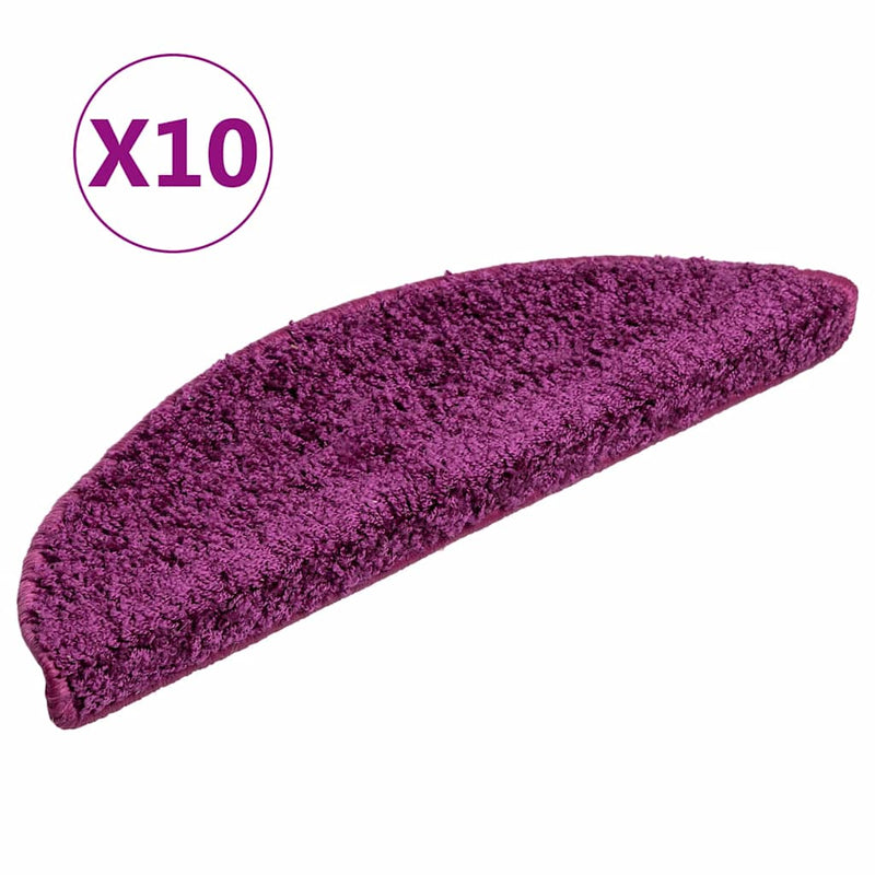 Load image into Gallery viewer, Vidaxl trapmatten 10 st 56x17x3 cm violet halfrond
