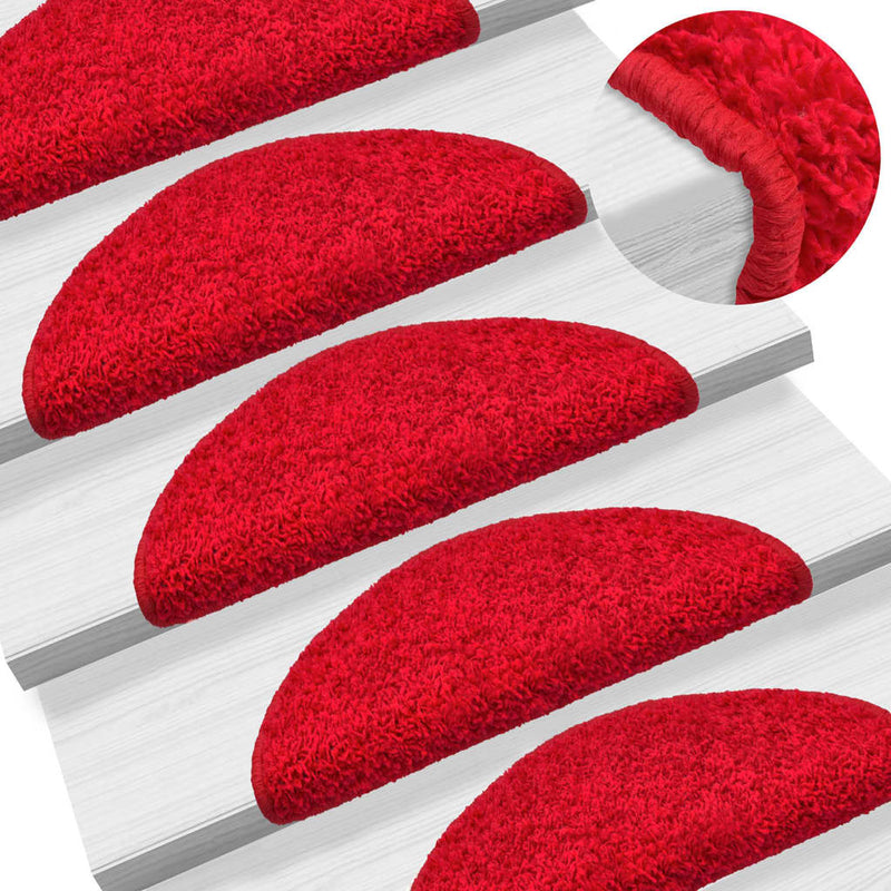 Load image into Gallery viewer, Vidaxl trapmatten 10 st 56x17x3 cm rood halfrond

