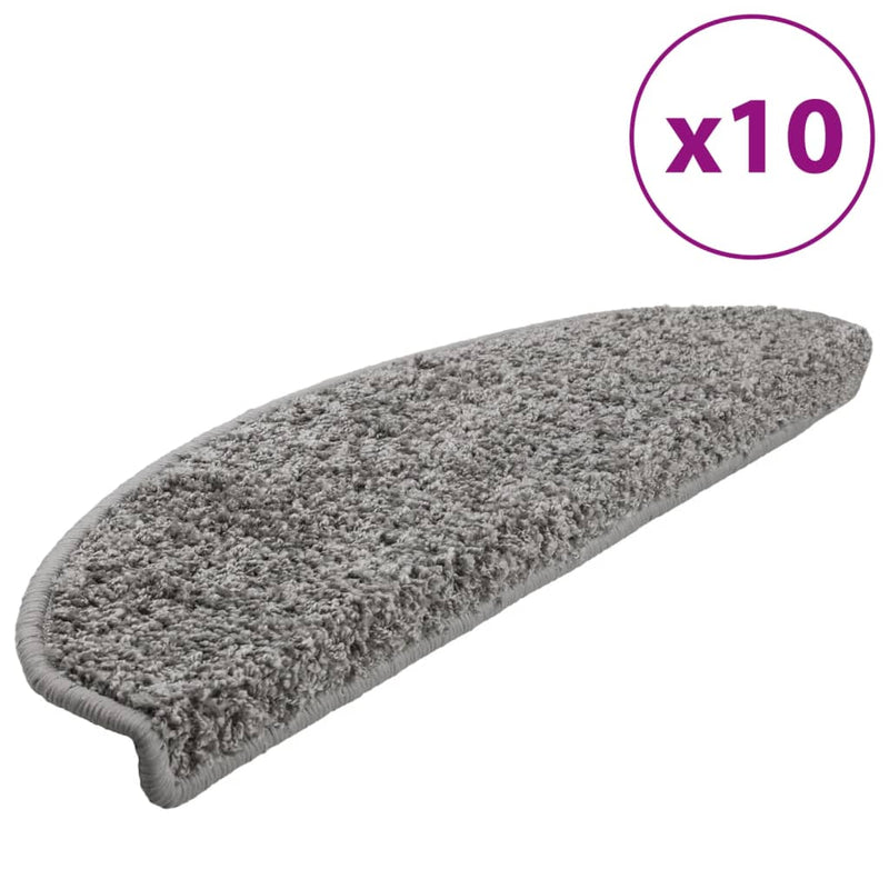 Load image into Gallery viewer, Vidaxl trapmatten 10 st 65x21x4 cm grijs halfrond groot
