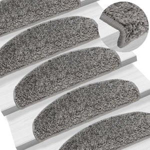Vidaxl trapmatten 10 st 65x21x4 cm grijs halfrond groot