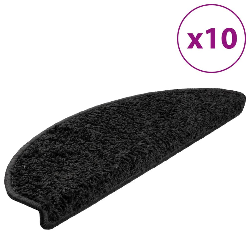 Load image into Gallery viewer, Vidaxl trapmatten 10 st 65x21x4 cm zwart halfrond groot
