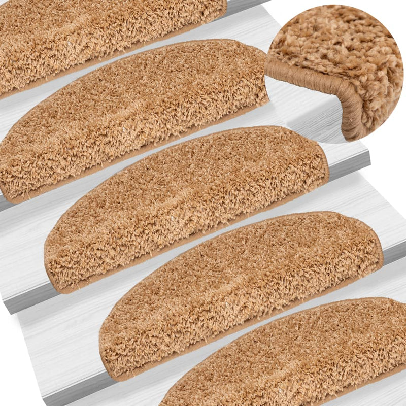 Load image into Gallery viewer, Vidaxl trapmatten 10 st 65x21x4 cm beige halfrond groot
