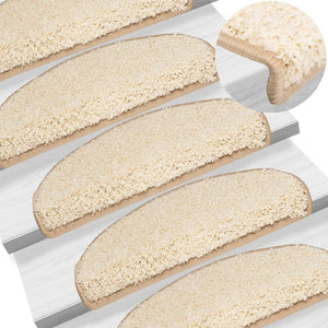 Vidaxl trapmatten 10 st 65x21x4 cm crème halfrond groot