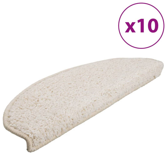Vidaxl trapmatten 10 st 65x21x4 cm wit halfrond groot