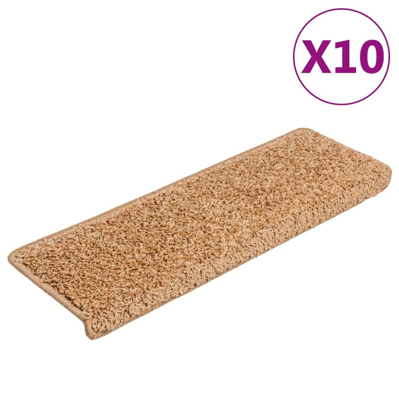 Load image into Gallery viewer, Vidaxl trapmatten 10 st 65x21x4 cm beige rechthoekige rand
