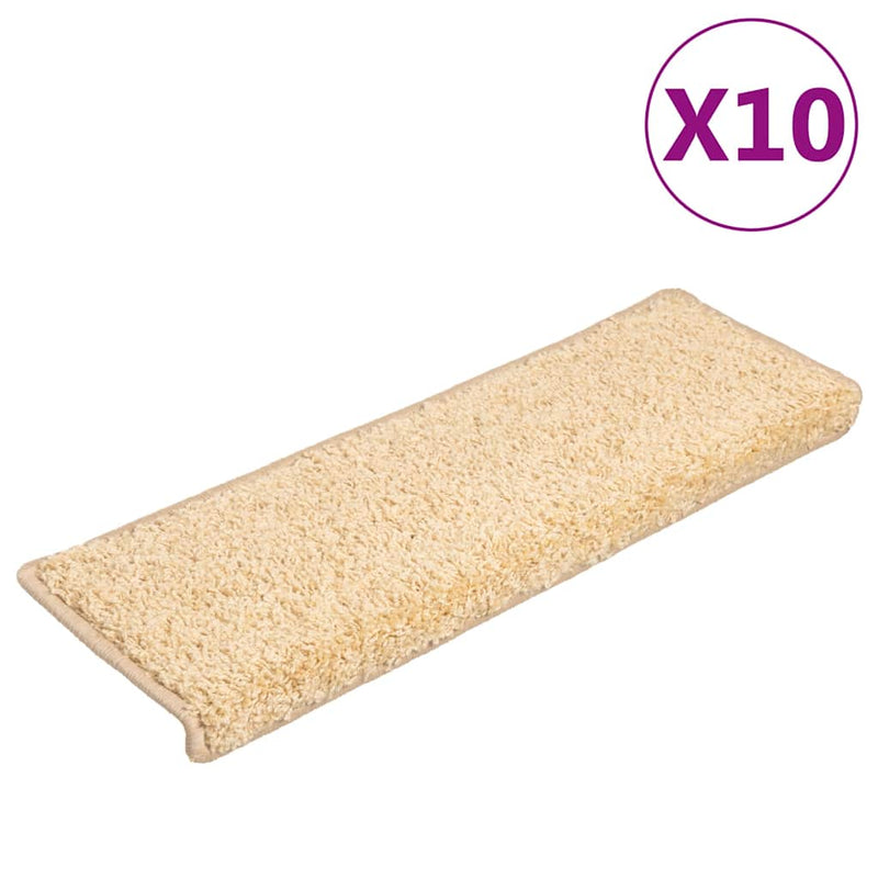 Load image into Gallery viewer, Vidaxl trapmatten 10 st 65x21x4 cm crème met rechthoekige rand
