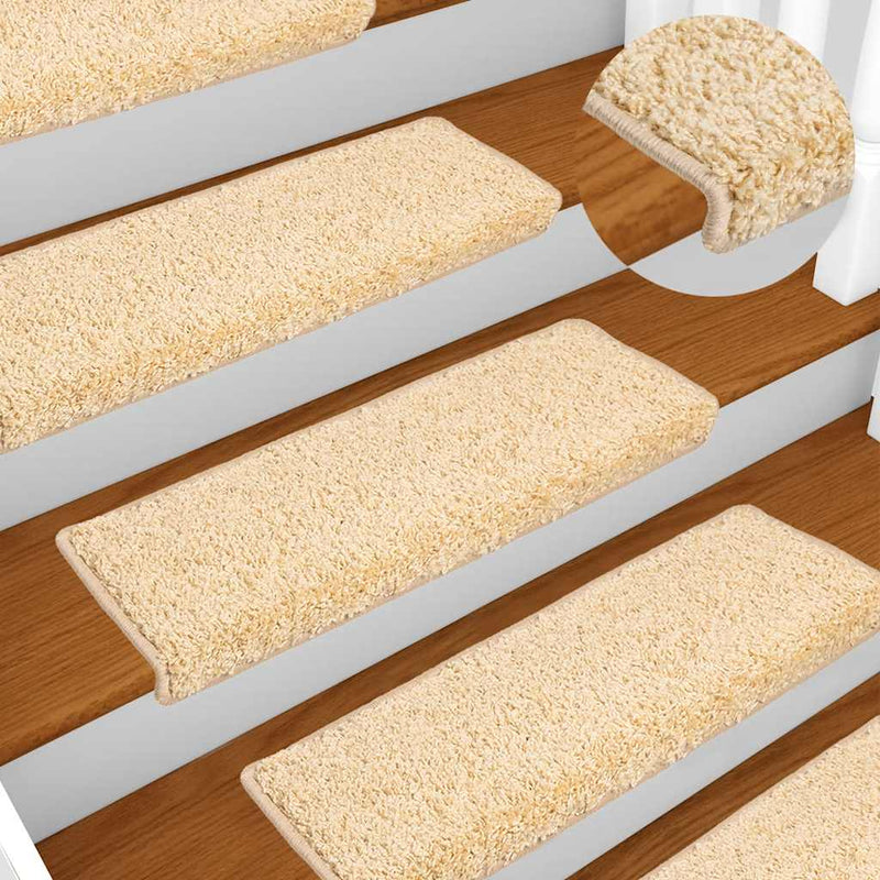 Load image into Gallery viewer, Vidaxl trapmatten 10 st 65x21x4 cm crème met rechthoekige rand
