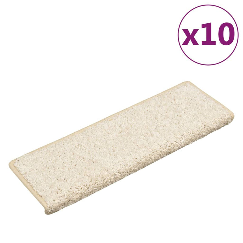 Load image into Gallery viewer, Vidaxl trapmatten 10 st 65x21x4 cm wit rechthoekige rand
