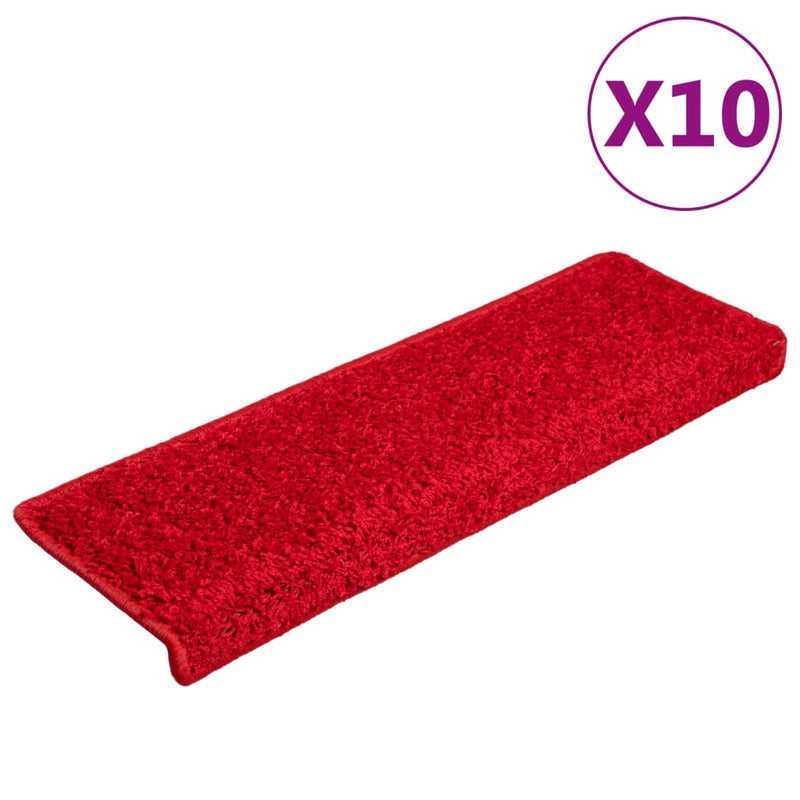Load image into Gallery viewer, Vidaxl trapmatten 10 st 65x21x4 cm rood rechthoekige rand

