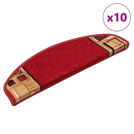Vidaxl trapmatten zelfklevend 10 st 65x21x4 cm rood