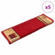 Vidaxl trapmatten zelfklevend 5 st 65x21x4 cm rood