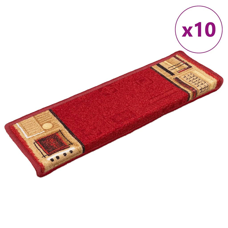 Load image into Gallery viewer, Vidaxl trapmatten zelfklevend 10 st 65x21x4 cm rood
