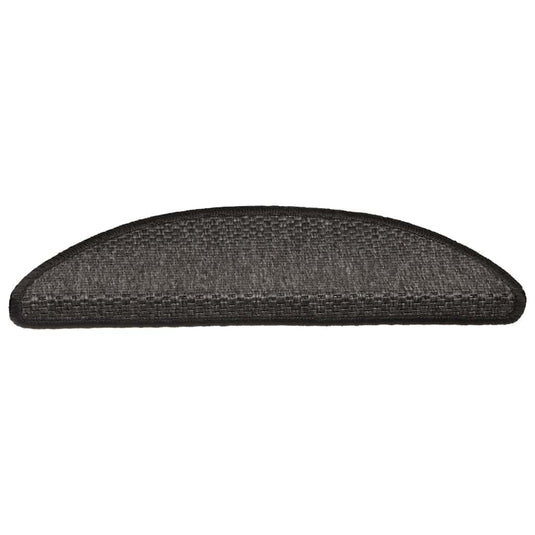 Vidaxl trapmatten zelfklevend 15st sisal-look 56x17x3cm antracietkleur