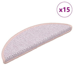 Vidaxl trapmatten zelfklevend 15 st sisal-look 56x17x3 cm roze