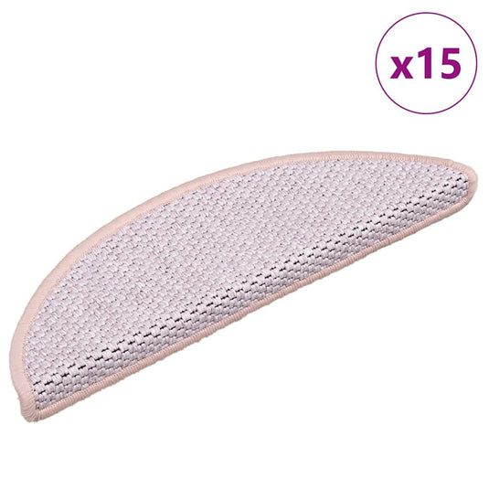 Vidaxl trapmatten zelfklevend 15 st sisal-look 56x17x3 cm roze