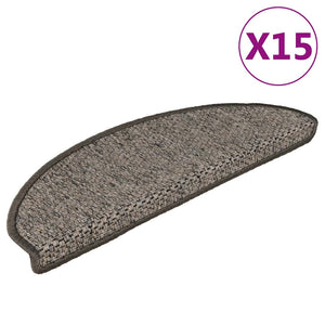 Vidaxl trapmatten zelfklevend 15st sisal-look 65x21x4cm antracietkleur
