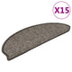 Vidaxl trapmatten zelfklevend 15 st sisal-look 65x21x4 cm grijs-beige