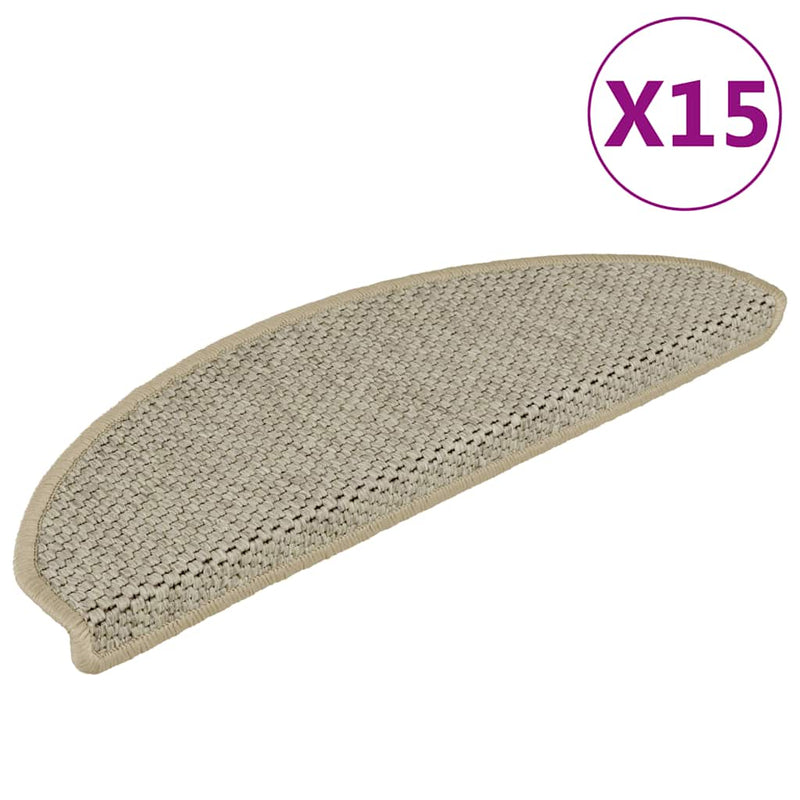 Afbeelding laden in galerijviewer, Vidaxl trapmatten zelfklevend 15 st sisal-look 65x21x4 cm lichtgroen
