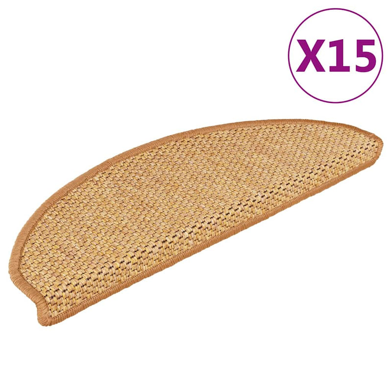 Load image into Gallery viewer, Vidaxl trapmatten zelfklevend 15 st sisal-look 65x21x4 cm sisalkleurig
