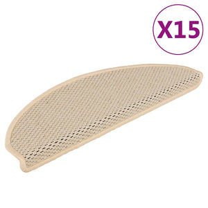 Vidaxl trapmatten zelfklevend 15 st sisal-look 65x21x4 cm berber