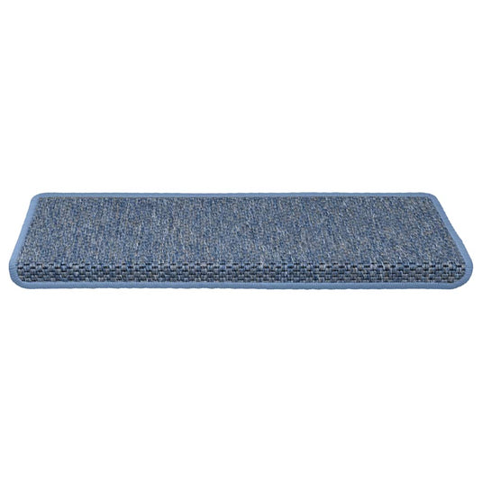Vidaxl trapmatten zelfklevend 15 st sisal-look 65x21x4 cm blauw