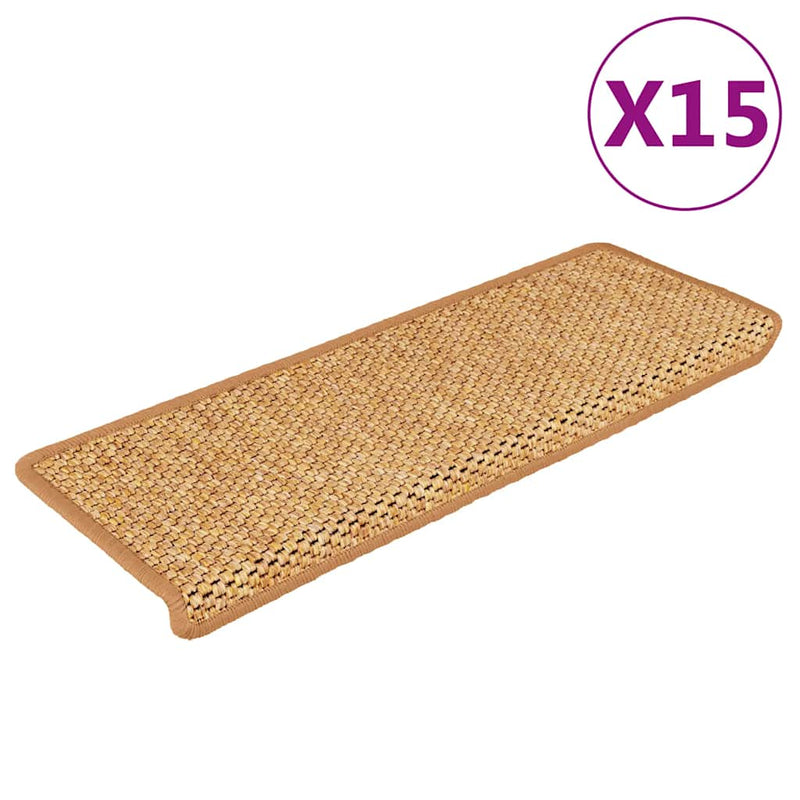 ギャラリービューアに画像をロードする, Vidaxl trapmatten zelfklevend 15 st sisal-look 65x21x4 cm sisal

