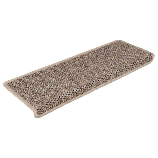 Vidaxl trapmatten zelfklevend 15 st sisal-look 65x21x4 cm donkerbeige
