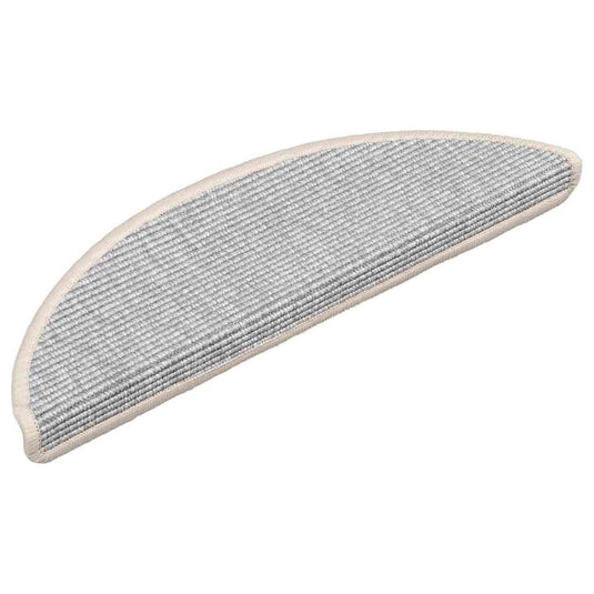 Vidaxl trapmatten 15 st 56x17x3 cm zilver halfrond