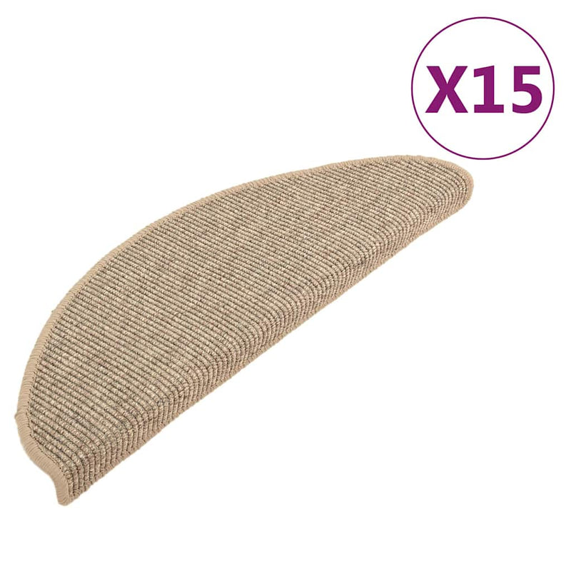 Load image into Gallery viewer, Vidaxl trapmatten 15 st 65x21x4 cm donkerbeige halfrond groot
