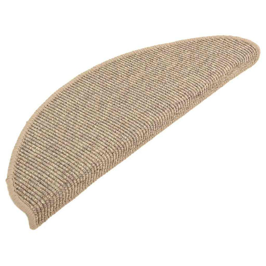 Vidaxl trapmatten 15 st 65x21x4 cm donkerbeige halfrond groot