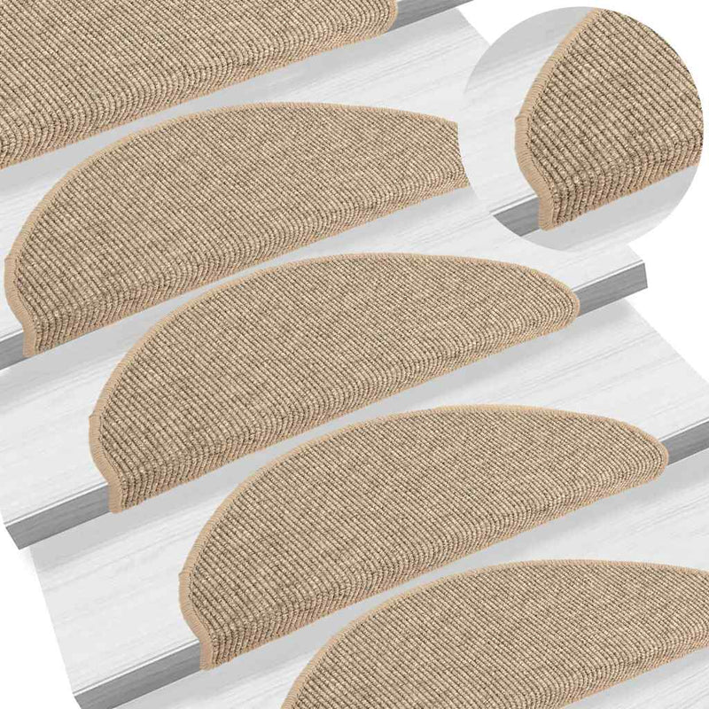 Load image into Gallery viewer, Vidaxl trapmatten 15 st 65x21x4 cm donkerbeige halfrond groot
