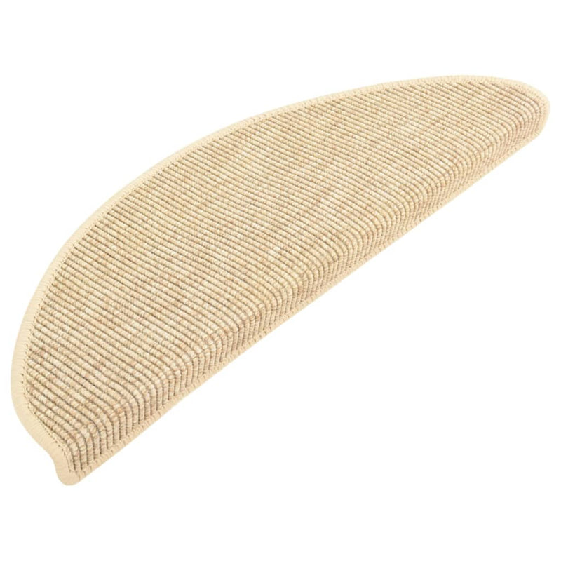 Afbeelding laden in galerijviewer, Vidaxl trapmatten 15 st 65x21x4 cm lichtbeige halfrond groot
