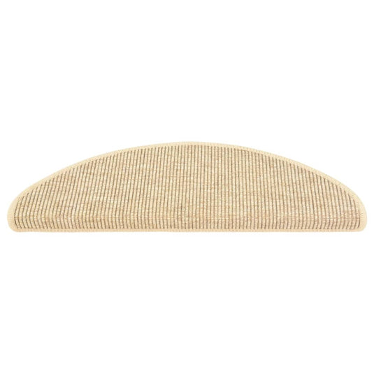 Vidaxl trapmatten 15 st 65x21x4 cm lichtbeige halfrond groot