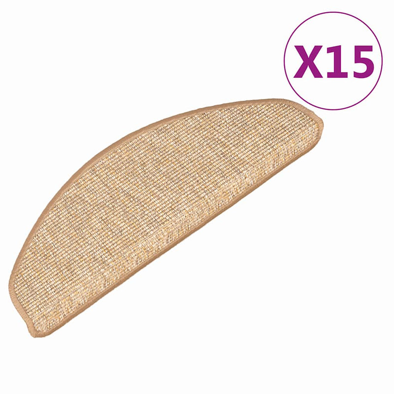 Load image into Gallery viewer, Vidaxl trapmatten 15 st 65x21x4 cm lichtbruin halfrond groot
