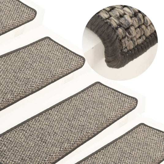 Vidaxl trapmatten 15 st 65x21x4 cm beige en grijs rechthoekige rand