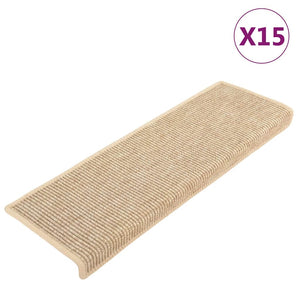 Vidaxl trapmatten 15 st 65x21x4 cm lichtbeige met rechthoekige rand
