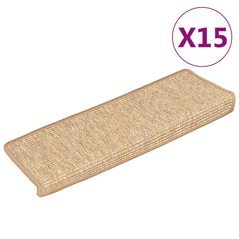 Load image into Gallery viewer, Vidaxl trapmatten 15 st 65x21x4 cm lichtbruin met rechthoekige rand
