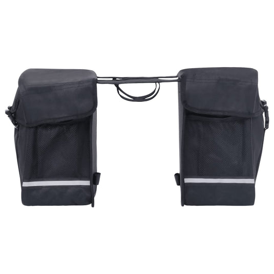 Vidaxl fietstas voor bagagedrager dubbel waterdicht 35 l zwart