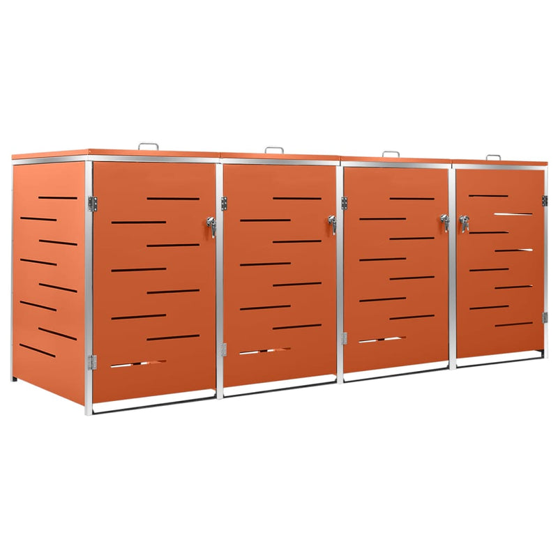 Afbeelding laden in galerijviewer, VidaXL Containerberging vierdubbel 276,5x77,5x112,5 cm roestvrij staal
