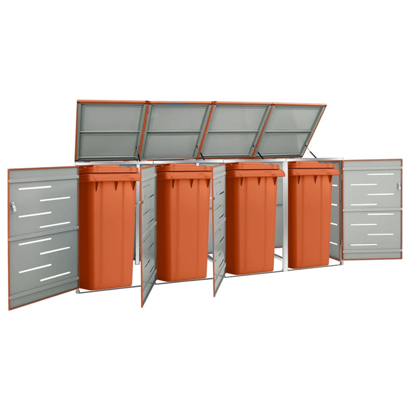 Afbeelding laden in galerijviewer, VidaXL Containerberging vierdubbel 276,5x77,5x112,5 cm roestvrij staal
