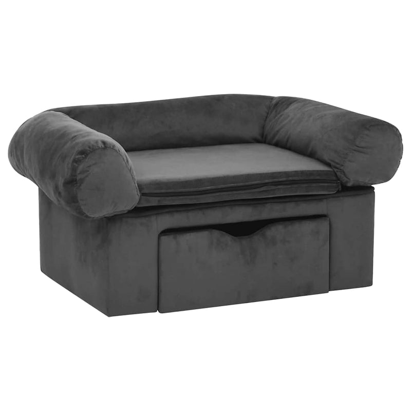 Load image into Gallery viewer, Vidaxl hondenbank met lade 75x50x38 cm pluche donkergrijs
