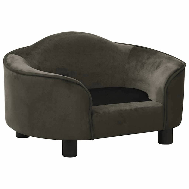 Load image into Gallery viewer, Vidaxl hondenbank 67x47x36 cm pluche donkergrijs
