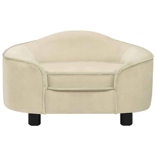 Vidaxl hondenbank 67x47x36 cm pluche crèmekleurig