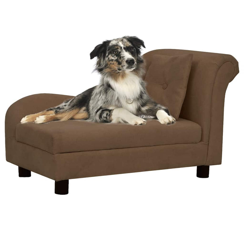 Load image into Gallery viewer, Vidaxl hondenbank met kussen 83x44x44 cm pluche bruin
