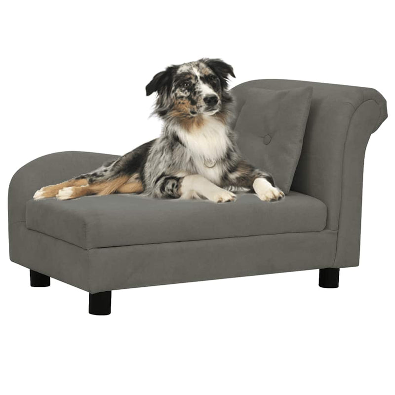 Load image into Gallery viewer, Vidaxl hondenbank met kussen 83x44x44 cm pluche donkergrijs
