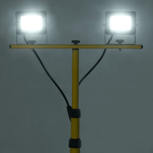 Vidaxl spotlight met statief led 2x30 w koudwit