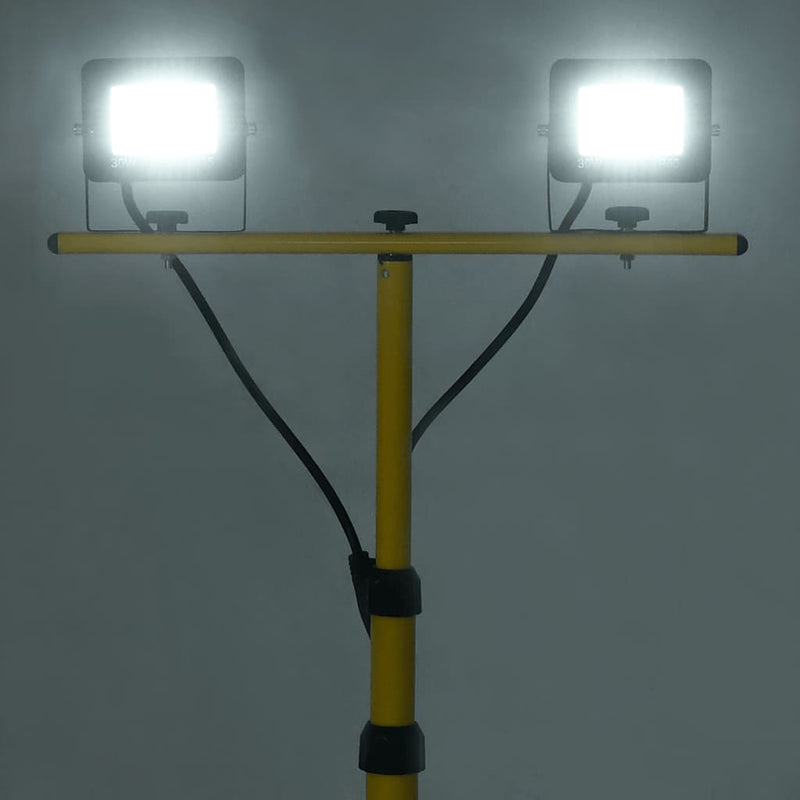 Laden Sie das Bild in Galerie -Viewer, Vidaxl spotlight met statief led 2x30 w koudwit

