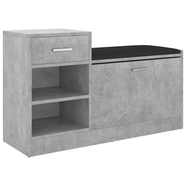 Vidaxl schoenenbank 94,5x31x57 cm bewerkt hout betongrijs